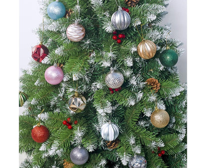 12Pcs 5.5cm Glitter Baubles Balls Christmas Tree Ornament Party Hanging Decor-Green V1263-JX-661