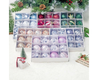 12Pcs 5.5cm Glitter Baubles Balls Christmas Tree Ornament Party Hanging Decor-Green V1263-JX-661