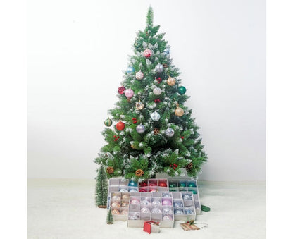 12Pcs 5.5cm Glitter Baubles Balls Christmas Tree Ornament Party Hanging Decor-Green V1263-JX-661