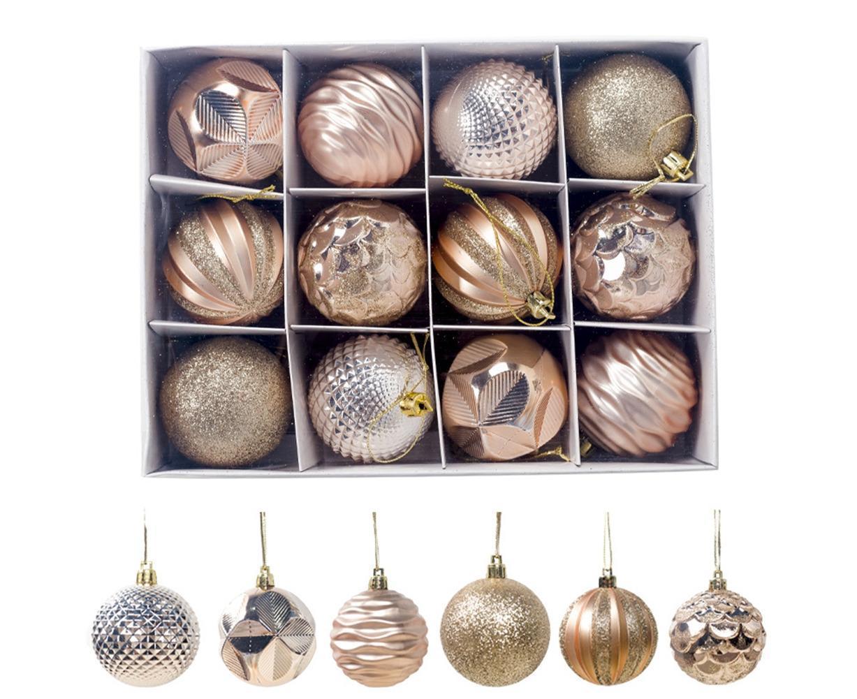 12Pcs 5.5cm Glitter Baubles Balls Christmas Tree Ornament Party Hanging Decor-Green V1263-JX-661