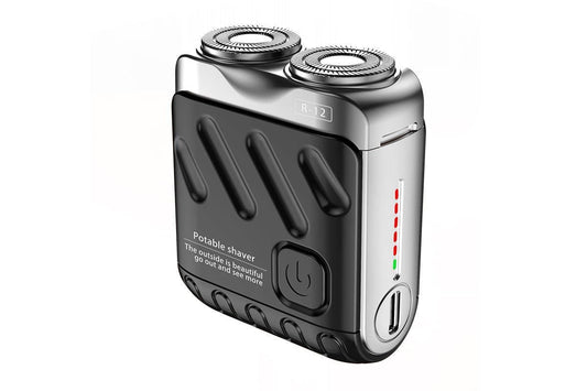 Mini Portable Electric Shaver for Men Wet Dry Waterproof Rechargeable Long Battery Life - Black V1263-JX-6612-1