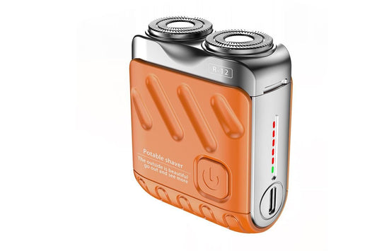 Mini Portable Electric Shaver for Men Wet Dry Waterproof Rechargeable Long Battery Life - Orange V1263-JX-6612-2
