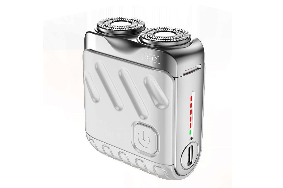 Mini Portable Electric Shaver for Men Wet Dry Waterproof Rechargeable Long Battery Life - White V1263-JX-6612-3