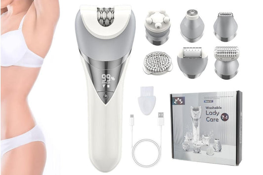 7 in 1 Epilator Hair Removal for Women Face Massage and Body Exfoliator V1263-JX-6615