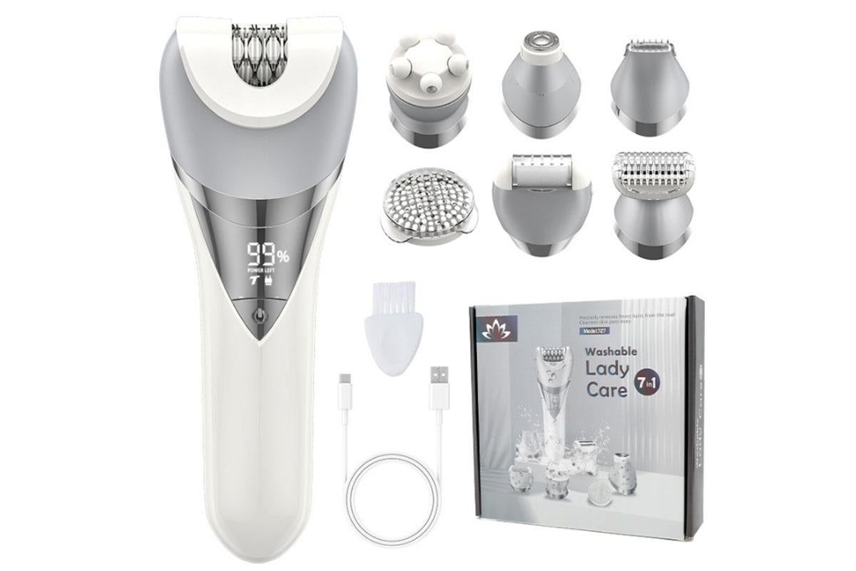 7 in 1 Epilator Hair Removal for Women Face Massage and Body Exfoliator V1263-JX-6615