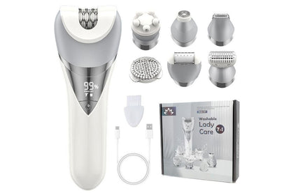 7 in 1 Epilator Hair Removal for Women Face Massage and Body Exfoliator V1263-JX-6615