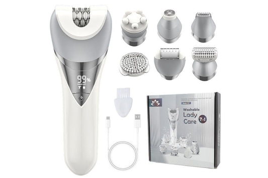7 in 1 Epilator Hair Removal for Women Face Massage and Body Exfoliator V1263-JX-6615