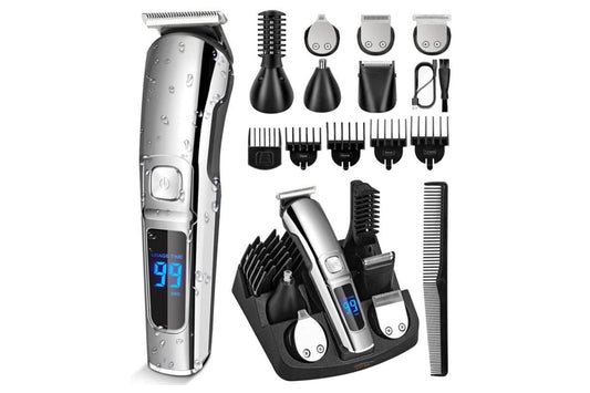 Beard Trimmer for Men Electric Razor & Shaver Cordless Hair Clippers Trimmers Set Grooming Kit Face Nose Hair V1263-JX-6616