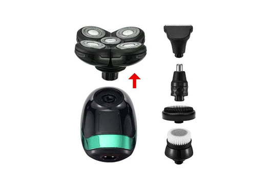 Detachable Head Shavers for Men 5 in 1 Electric Waterproof Digital Display Razor Wet/Dry Bald Head Shavers V1263-JX-6619