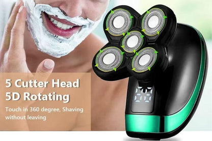 Detachable Head Shavers for Men 5 in 1 Electric Waterproof Digital Display Razor Wet/Dry Bald Head Shavers V1263-JX-6619