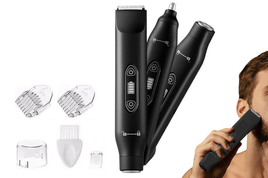 3-in-1 Electric Shaver Nose Hair Trimmer for Face Body Bikini Underarm and Legs - Black V1263-JX-6621-2