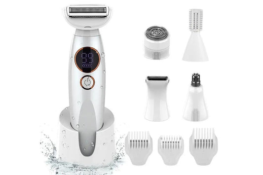 5 in 1 Lady Shavers for Women Bikini Trimmer with LED Display for Underarm Legs V1263-JX-6634