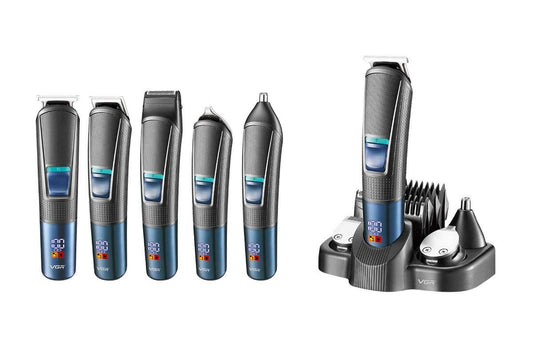 Electric Razor Hair Trimmer for Men 5 in 1 Beard Trimmer Washable Hair Clippers Mens Grooming Kit for Nose V1263-JX-6639