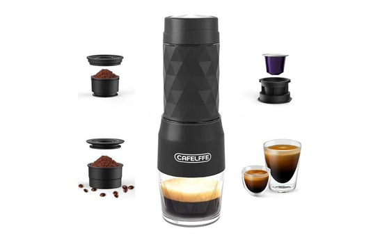 3 in 1 Portable Coffee Maker,Single Serve Manual Espresso Machine For Camping, Travel, Hiking, Fishing - Black V1263-JX-6650-1