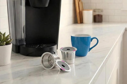 2 PCS Stainless Steel Coffee Filter Pods Compatible With Keurig 1.0 2.0 Reusable K Cups V1263-JX-6652
