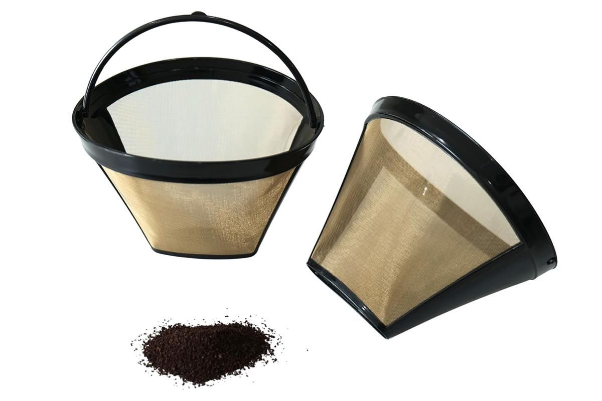 Stainless Steel Reusable Cone Shape Permanent Coffee Filter Mesh Basket 1pc V1263-JX-6654