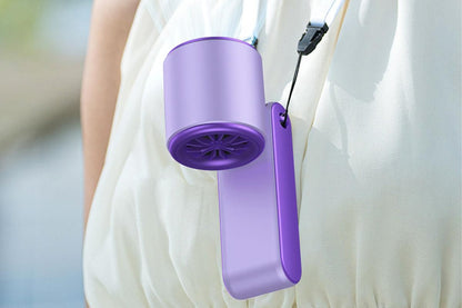 Handheld Portable Fan with Ice Cooler 100-Speed Rechargeable Handheld Fan - Purple V1263-JX-6656-1
