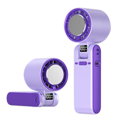 Handheld Portable Fan with Ice Cooler 100-Speed Rechargeable Handheld Fan - Purple V1263-JX-6656-1
