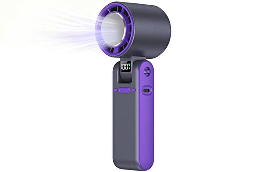 Handheld Portable Fan with Ice Cooler 100-Speed Rechargeable Handheld Fan - Gray V1263-JX-6656-2
