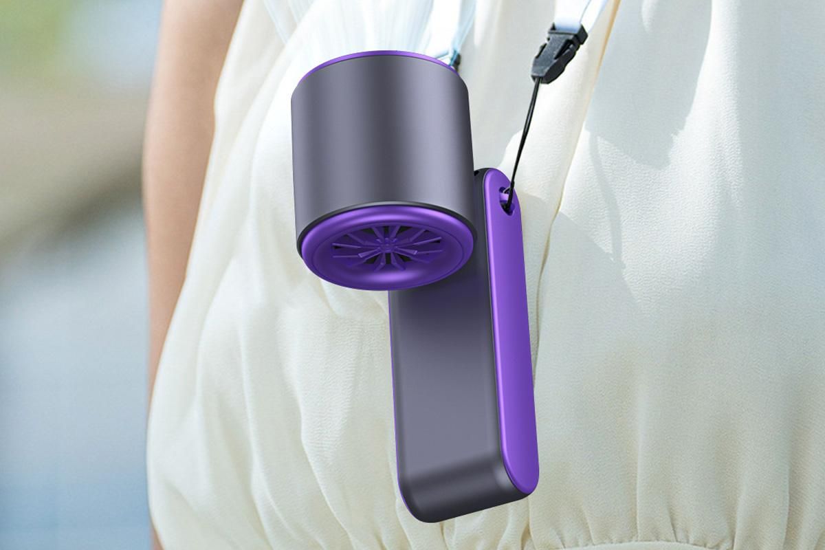 Handheld Portable Fan with Ice Cooler 100-Speed Rechargeable Handheld Fan - Gray V1263-JX-6656-2
