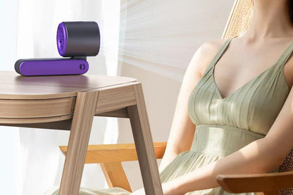 Handheld Portable Fan with Ice Cooler 100-Speed Rechargeable Handheld Fan - Gray V1263-JX-6656-2