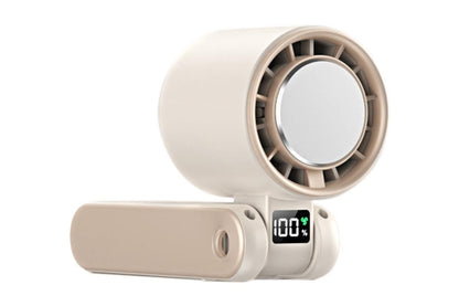 Handheld Portable Fan with Ice Cooler 100-Speed Rechargeable Handheld Fan - Beige V1263-JX-6656-3