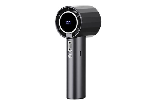Portable Handheld Turbo Fan Windy Speed Adjustable Mini Personal Battery Operated Fan -Grey V1263-JX-6657-1