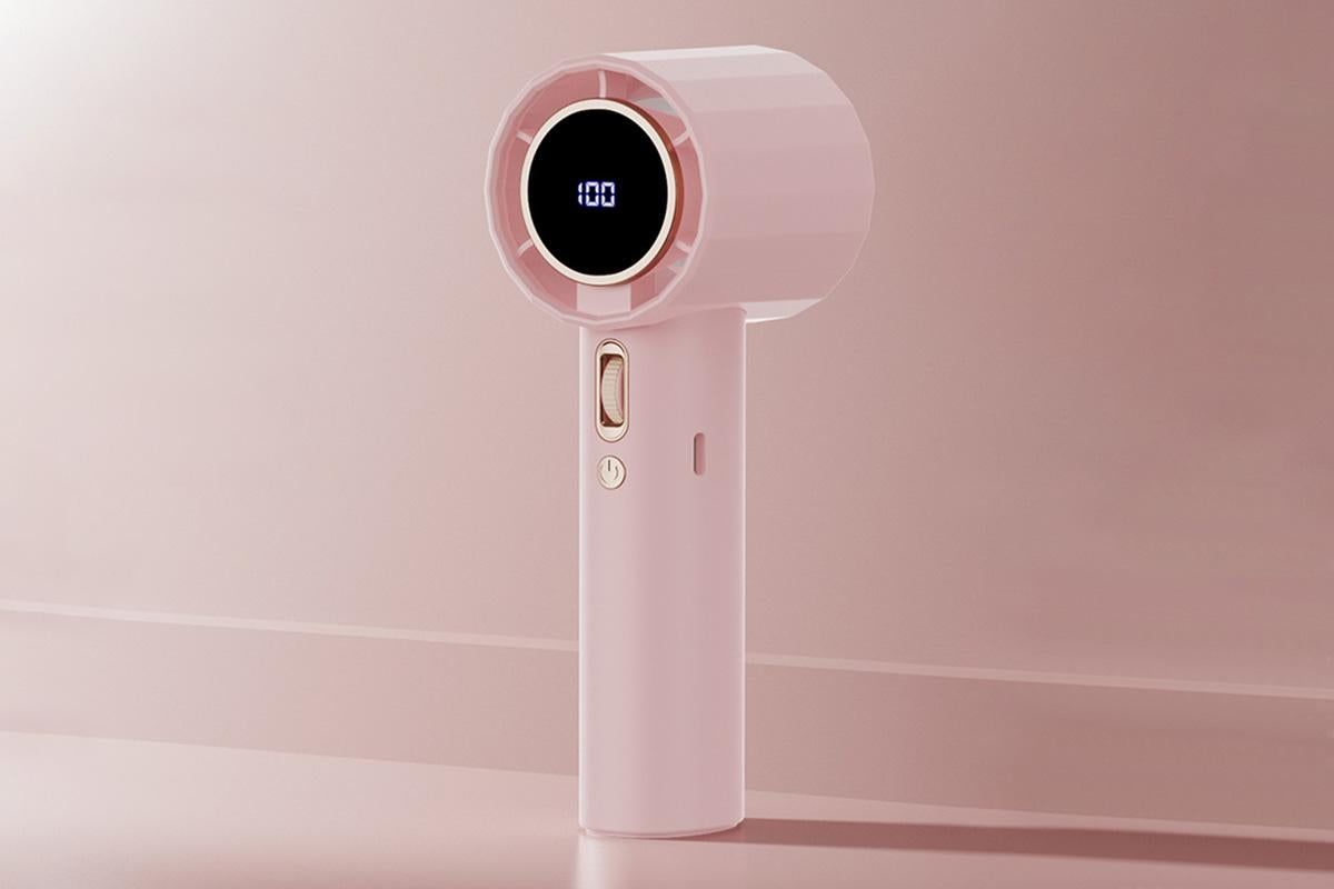 Portable Handheld Turbo Fan Windy Speed Adjustable Mini Personal Battery Operated Fan -Pink V1263-JX-6657-2