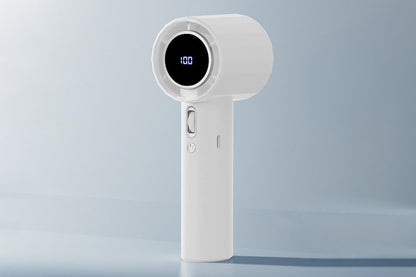 Portable Handheld Turbo Fan Windy Speed Adjustable Mini Personal Battery Operated Fan -White V1263-JX-6657-3