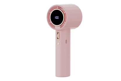 Portable Handheld Turbo Fan Windy Speed Adjustable Mini Personal Battery Operated Fan -White V1263-JX-6657-3