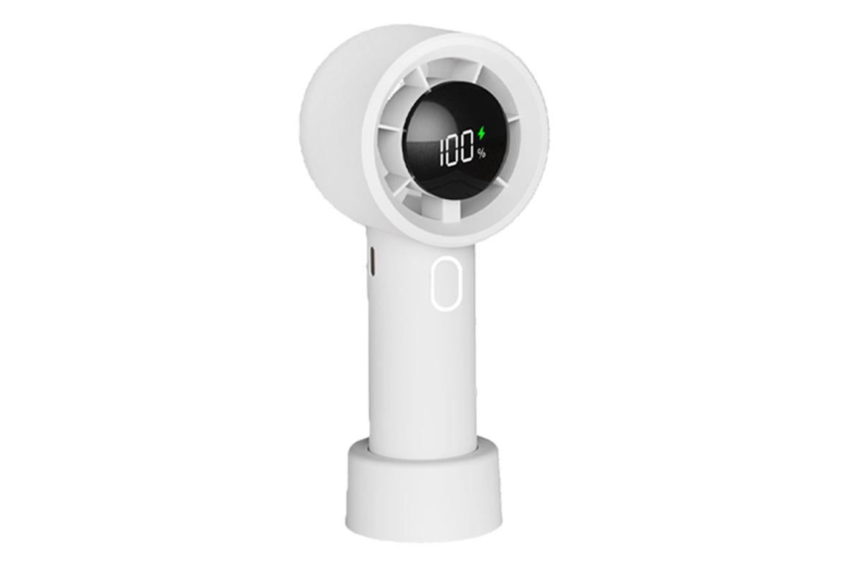 Portable Handheld Turbo Fan Windy Speed Adjustable Mini Personal Battery Operated Fan -White V1263-JX-6657-3