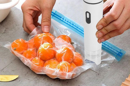 Compact Vacuum Sealer for Food Storage with 15 Reusable Vacuum Bags V1263-JX-6661