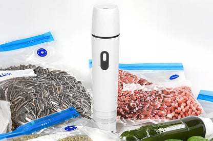 Compact Vacuum Sealer for Food Storage with 15 Reusable Vacuum Bags V1263-JX-6661