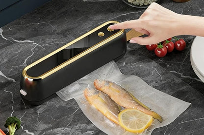 Mini Vacuum Sealer Machine Cordless Food Vacuum Sealer for Freezer Storage Meal Prep - Black V1263-JX-6662-1