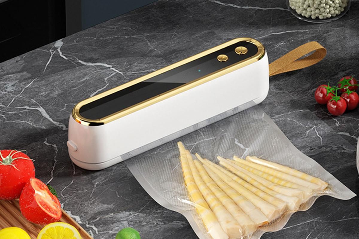 Mini Vacuum Sealer Machine Cordless Food Vacuum Sealer for Freezer Storage Meal Prep - White V1263-JX-6662-2