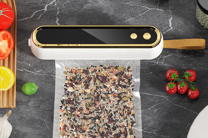 Mini Vacuum Sealer Machine Cordless Food Vacuum Sealer for Freezer Storage Meal Prep - White V1263-JX-6662-2
