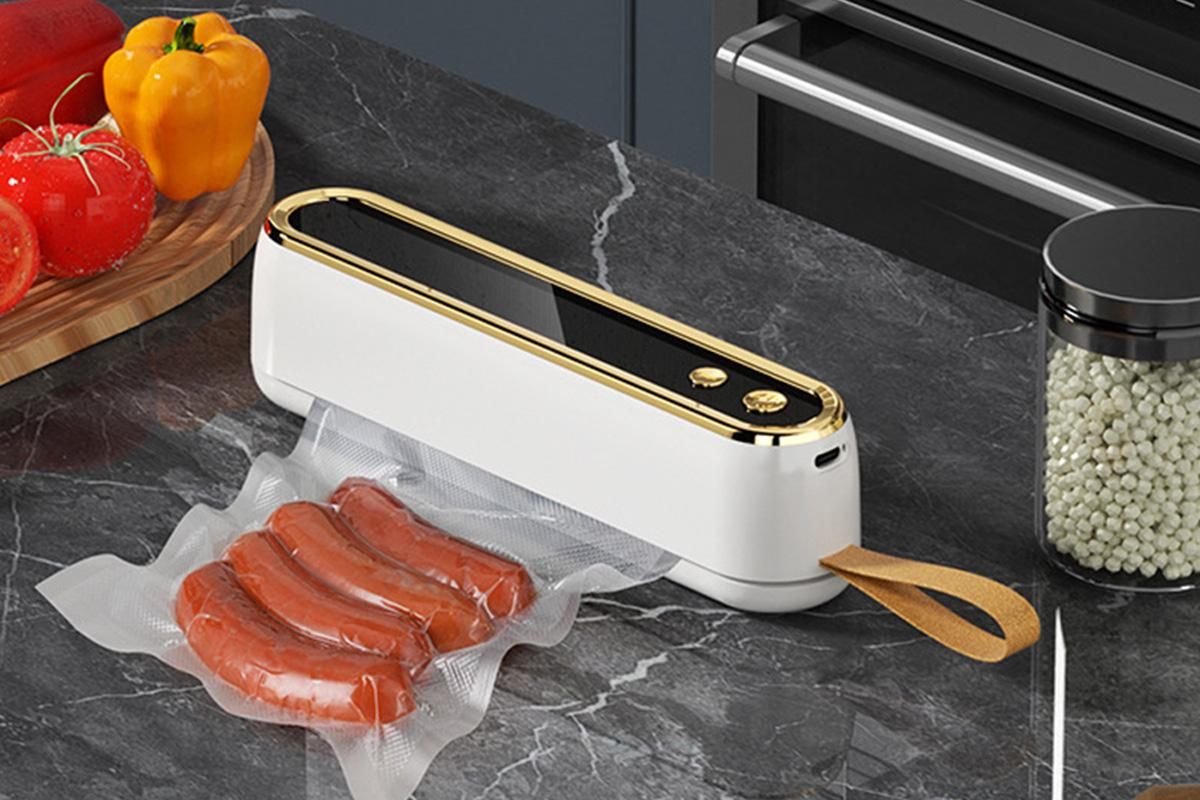 Mini Vacuum Sealer Machine Cordless Food Vacuum Sealer for Freezer Storage Meal Prep - White V1263-JX-6662-2