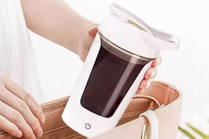 Electric Shaker Bottle USB Rechargeable Protein Mixer Cup Auto Blending Mug - White V1263-JX-6664-2