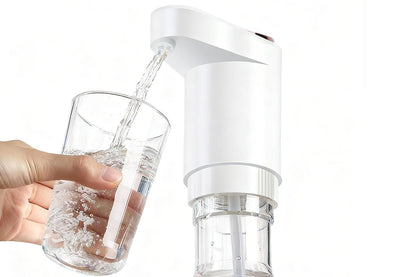Portable Electric Water Bottle Pump Automatic Dispenser For Home Kitchen Camping - White V1263-JX-6666-1