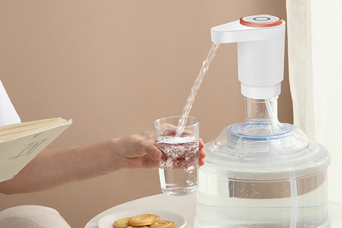 Portable Electric Water Bottle Pump Automatic Dispenser For Home Kitchen Camping - White V1263-JX-6666-1