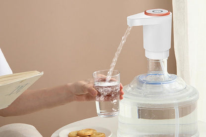 Portable Electric Water Bottle Pump Automatic Dispenser For Home Kitchen Camping - White V1263-JX-6666-1