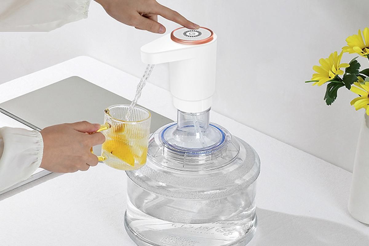 Portable Electric Water Bottle Pump Automatic Dispenser For Home Kitchen Camping - White V1263-JX-6666-1