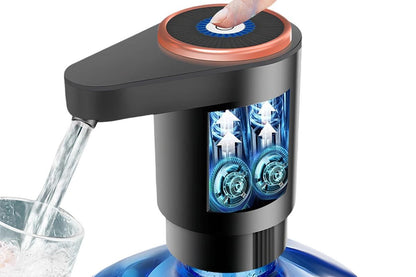Portable Electric Water Bottle Pump Automatic Dispenser For Home Kitchen Camping - Black V1263-JX-6666-2