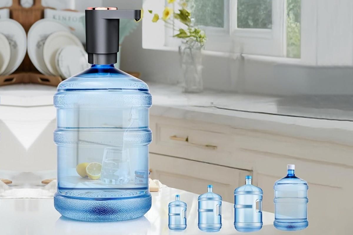 Portable Electric Water Bottle Pump Automatic Dispenser For Home Kitchen Camping - Black V1263-JX-6666-2