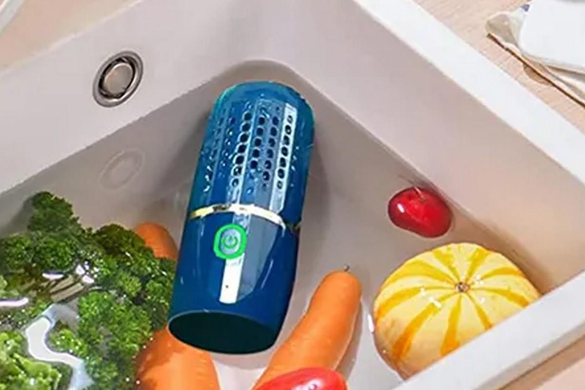 Portable Fruit and Vegetable Cleaning Machine Rechargeable Food Washing Purifier Vegetable Washer -Dark Blue V1263-JX-6667-1