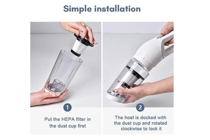 Cordless Handheld Car Vacuum Cleaner 10000Pa Strong Suction USB Rechargeable - White V1263-JX-6673-2