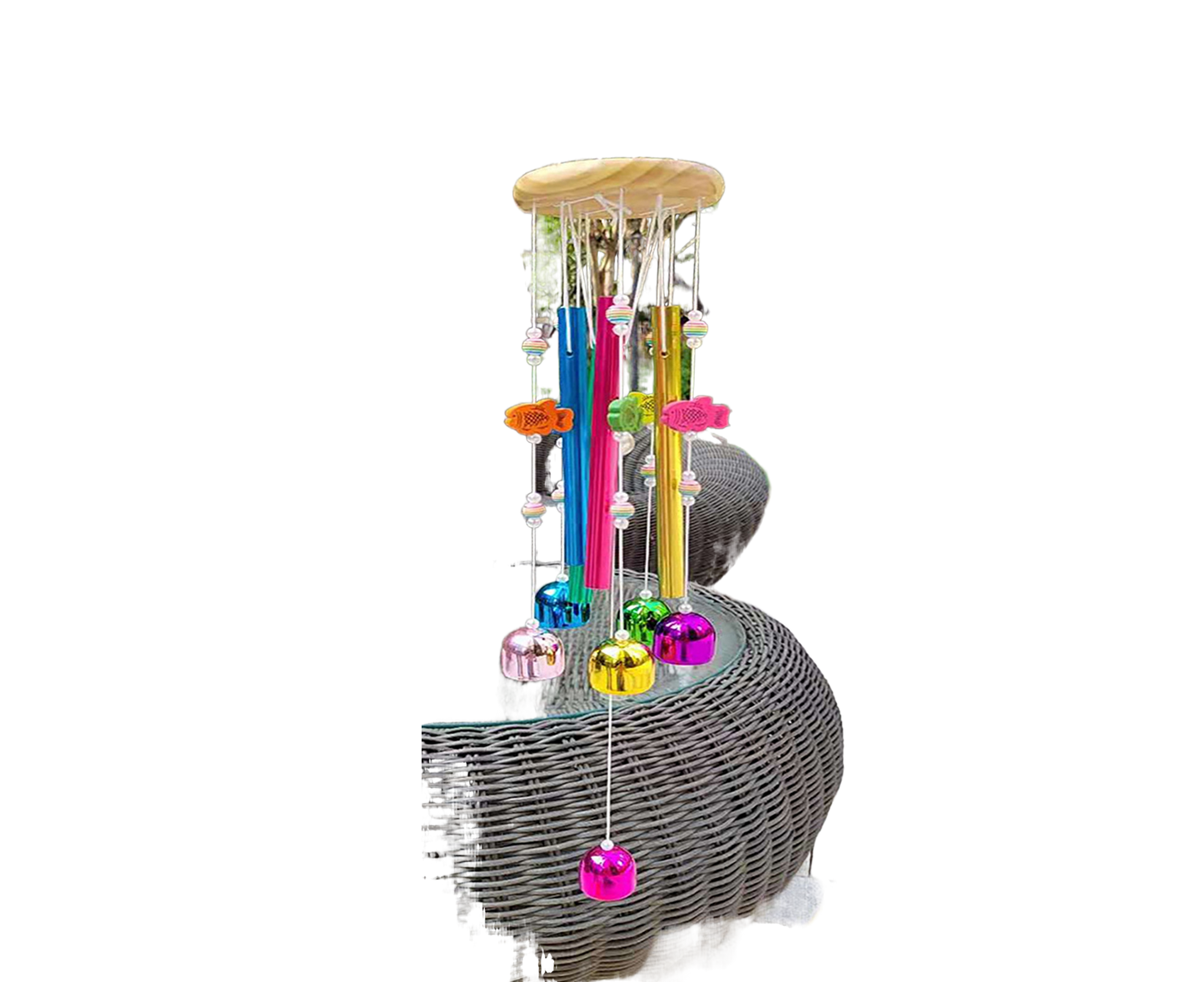 Colorful Fish Wind Chime-Multicolor V1263-JX-668