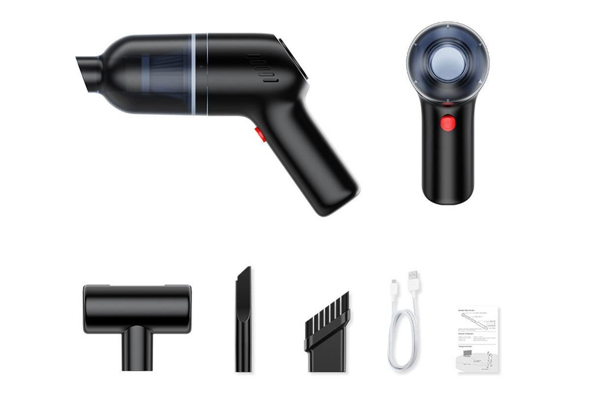 Handheld Car Vacuum Cleaner 9000Pa Rechargeable Portable Cordless Duster - Black V1263-JX-6685-1