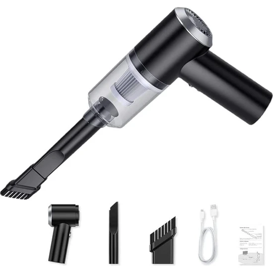 Handheld Car Vacuum Cleaner 9000Pa Rechargeable Portable Cordless Duster - Black V1263-JX-6685-1