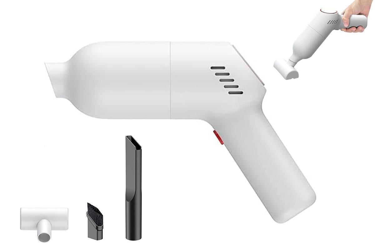 Handheld Car Vacuum Cleaner 9000Pa Rechargeable Portable Cordless Duster - White V1263-JX-6685-2